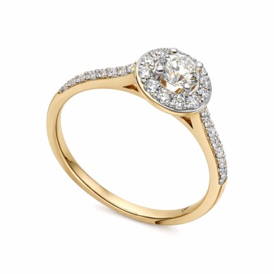 Pierścionek Au585 z diamentami R40019Y 0,30ct r.12