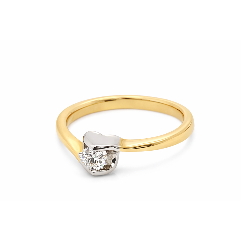 Pierścionek Au585 z diamentem KR3705 0,12ct r.9