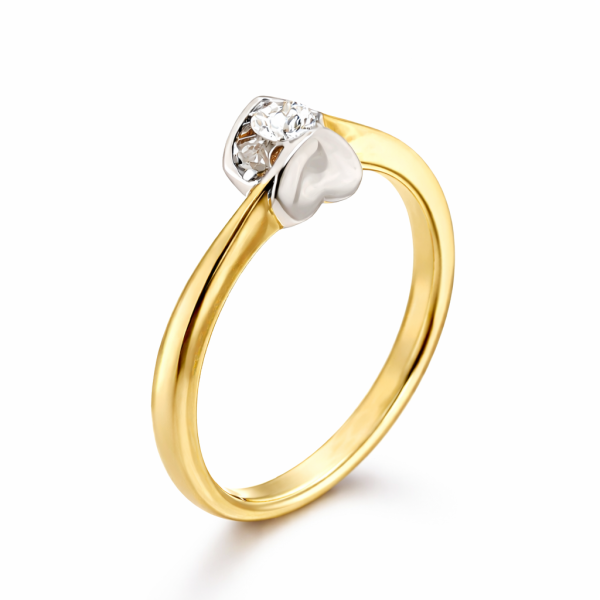 Pierścionek Au585 z diamentem KR3705 0,12ct r.9