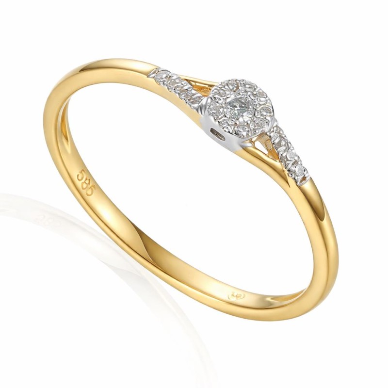 Pierścionek Au585 z diamentami R46668