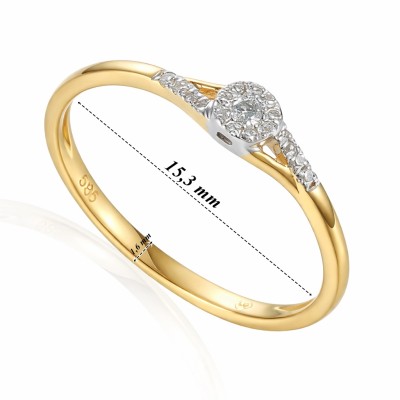 Pierścionek Au585 z diamentami R46668