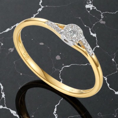Pierścionek Au585 z diamentami R46668
