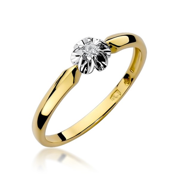 Pierścionek Au585 z diamentem W-187 0.04ctr.9