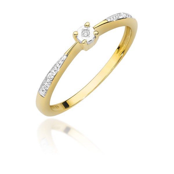 Pierścionek złoty Au585 z diamentami W-465 r. 9