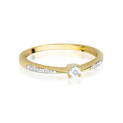 Pierścionek złoty Au585 z diamentami W-465 r. 9