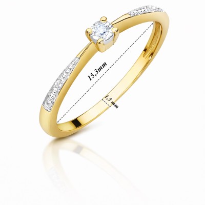 Pierścionek złoty Au585 z diamentami W-465 r. 9