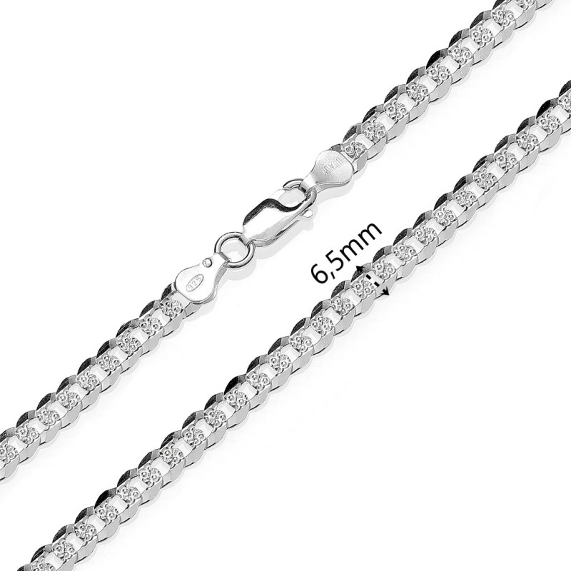 Łańcuszek srebrny Ag 925 pancerka 1102-160pave