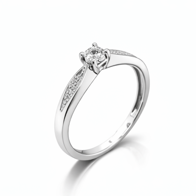 Pierścionek Au585 z diamentem R5450 r.10