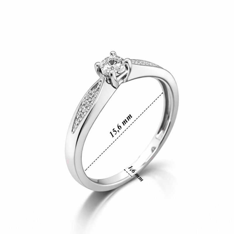 Pierścionek Au585 z diamentem R5450 r.10