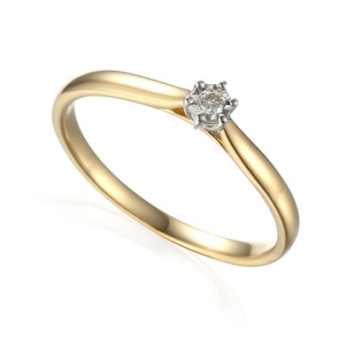Pierścionek Au585 z diamentem R61118 YW r.10