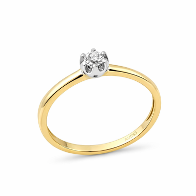 Pierścionek Au585 z diamentem KR-51602 r.10
