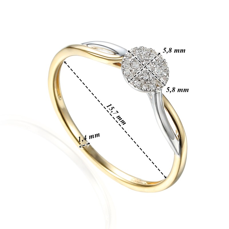 Pierścionek Au585 z diamentem R58898YW