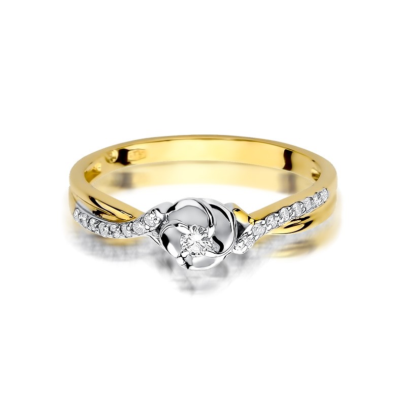 Pierścionek Au585 z diamentami W-420/0.12CT