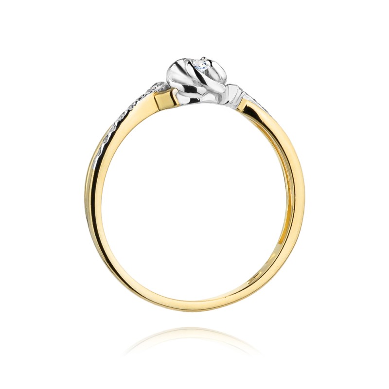 Pierścionek Au585 z diamentami W-420/0.12CT