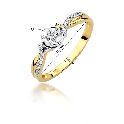 Pierścionek Au585 z diamentami W-420/0.12CT