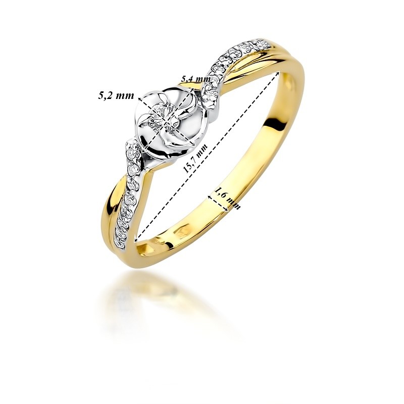 Pierścionek Au585 z diamentami W-420/0.12CT