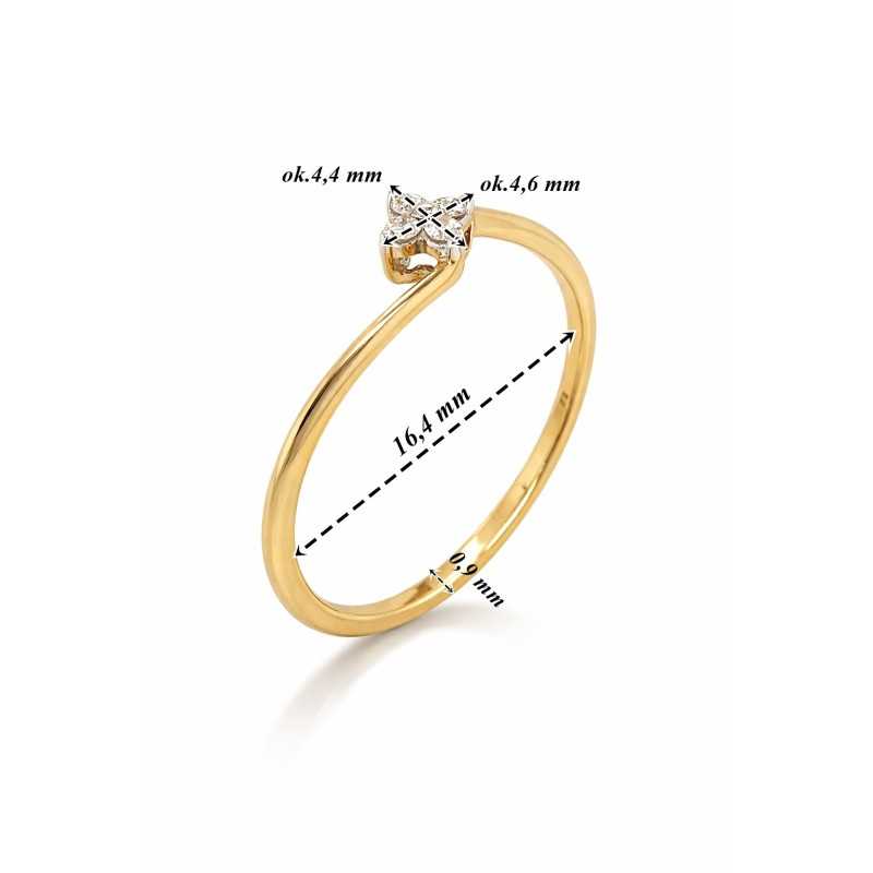 Pierścionek Au 585 z brylantem 0.06ct