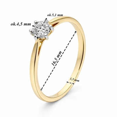 Pierścionek Au 585z diamentem RB13124Y/0.05CT