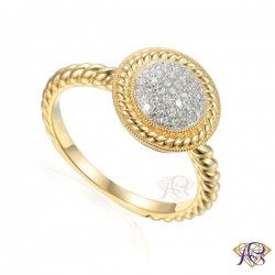 Złoty pierścionek z diamentami R81521Y
