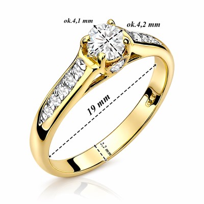 Pierścionek Au 585 z diamentami W0016 0,33ct