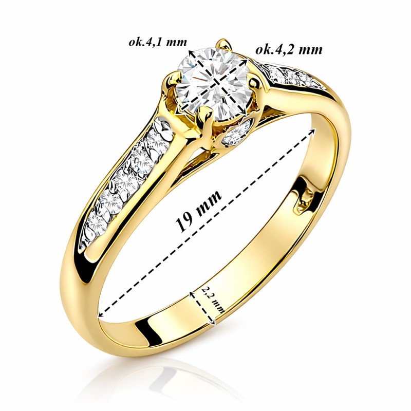 Pierścionek Au 585 z diamentami W0016 0,33ct