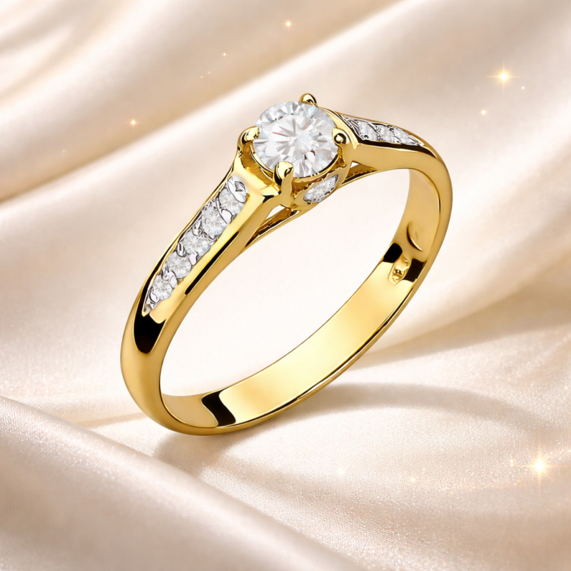 Pierścionek Au 585 z diamentami W0016 0,33ct