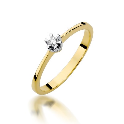 Pierścionek złoty Au 585 z diamentem W-111