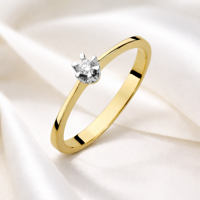 Pierścionek złoty Au 585 z diamentem W-111