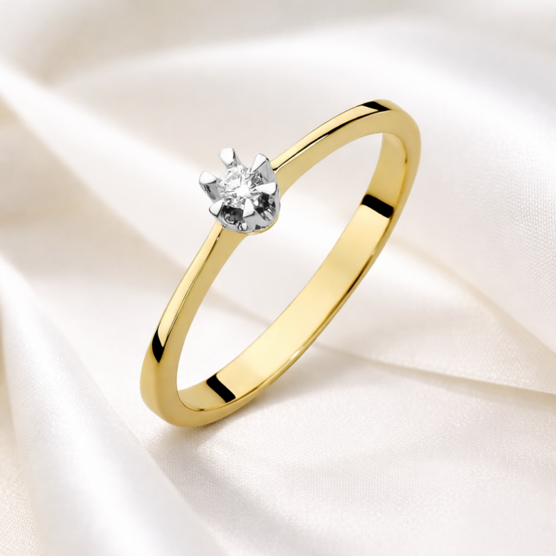 Pierścionek złoty Au 585 z diamentem W-111