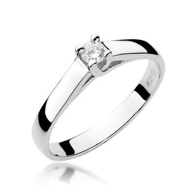 Pierścionek Au 585 z diamentem 0.10ct W-70 