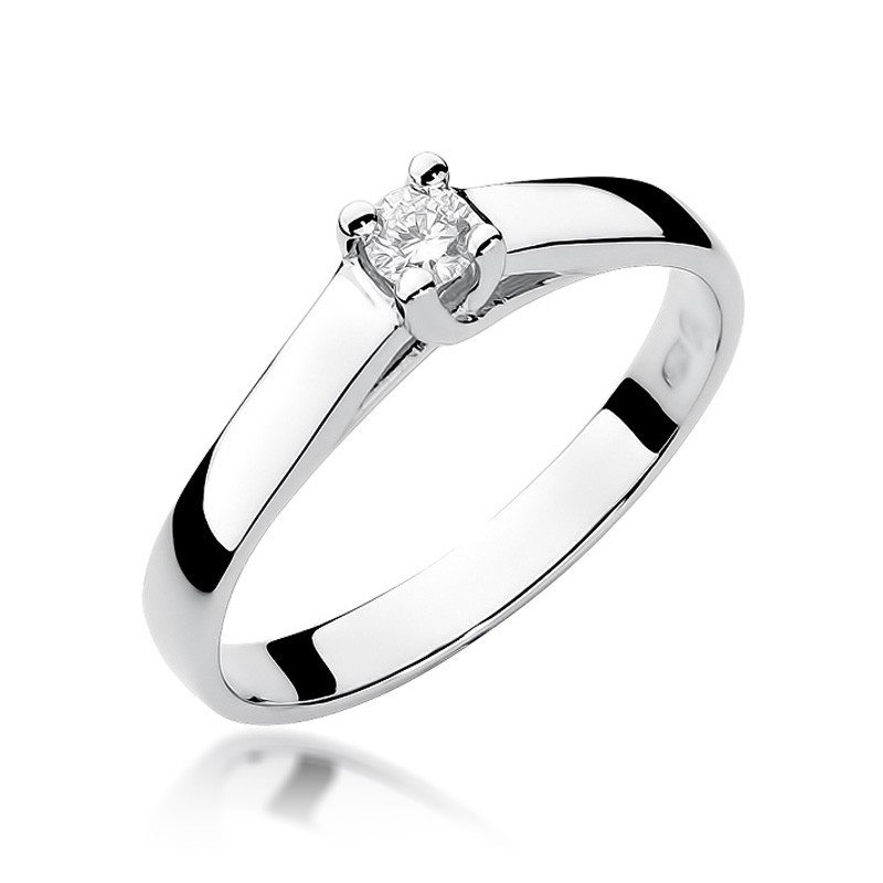Pierścionek Au 585 z diamentem 0.10ct W-70 