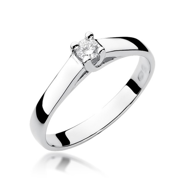 Pierścionek Au 585 z diamentem 0.10ct W-70 