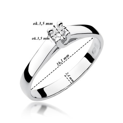 Pierścionek Au 585 z diamentem 0.10ct W-70 