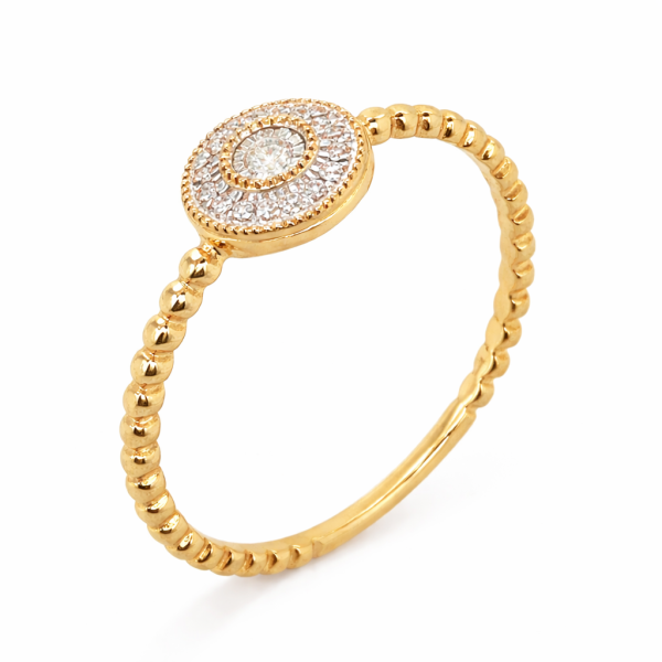 Pierścionek Au585 z diamentami 0.05CT FR-7700