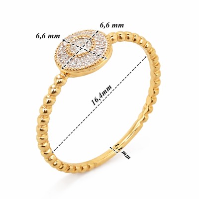 Pierścionek Au585 z diamentami 0.05CT FR-7700