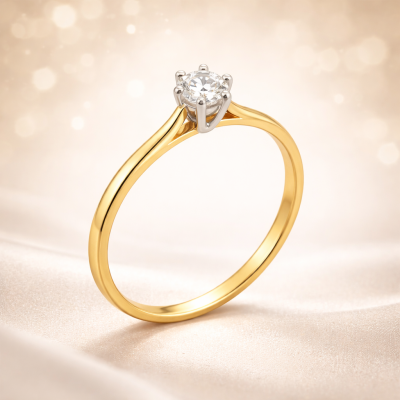 Pierścionek złoty Au585 z diamentem RB18137YW 