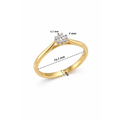 Pierścionek Au585 z diamentem JAR37931Y/0.15CT 