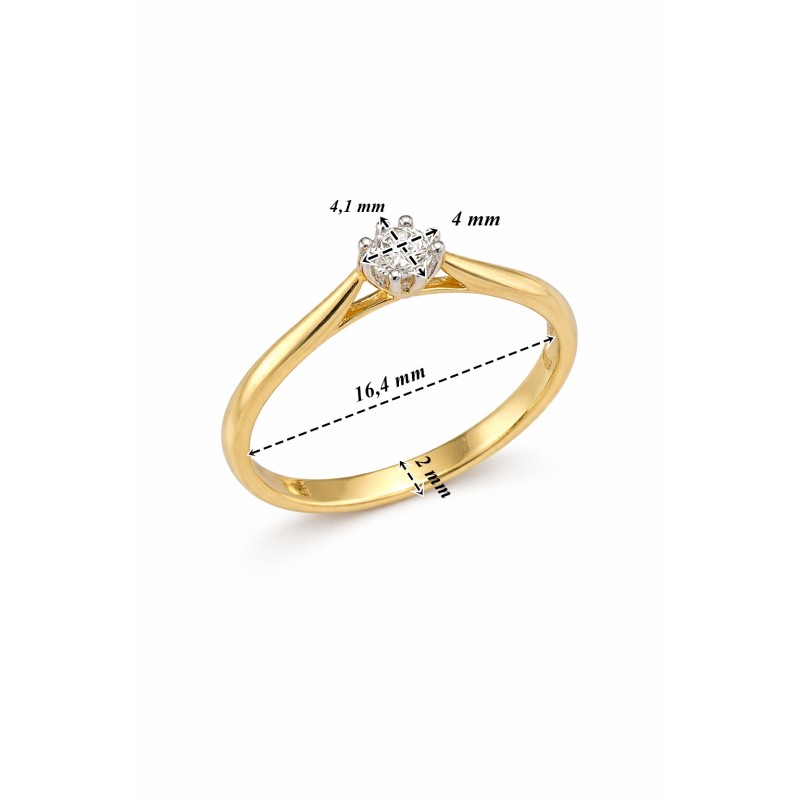Pierścionek Au585 z diamentem JAR37931Y/0.15CT 