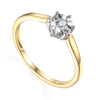 Pierścionek Au 585 z diamentem R38499YW 0.08ct