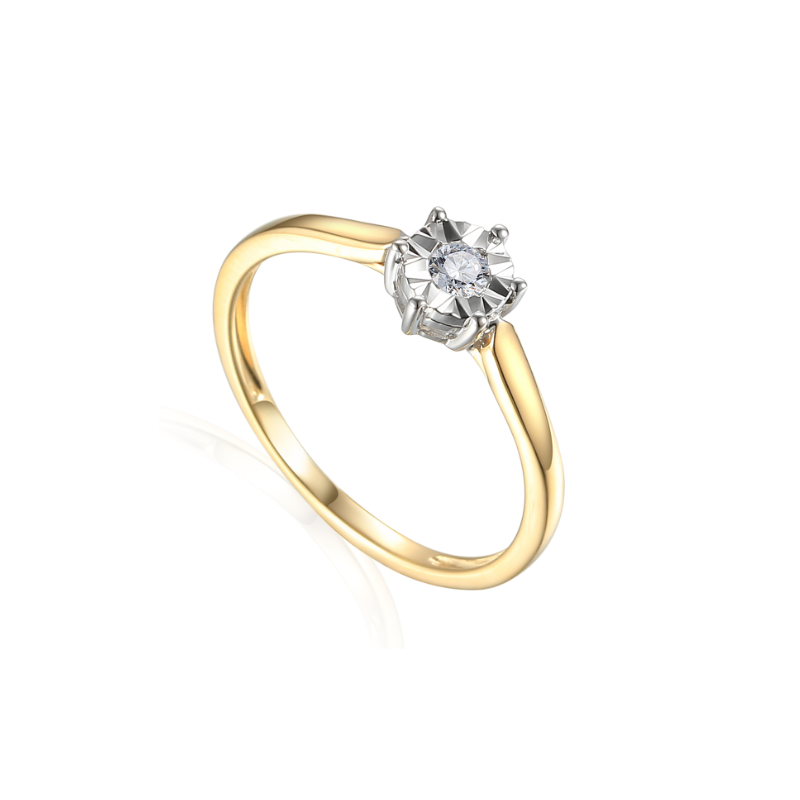 Pierścionek Au 585 z diamentem R38499YW 0.08ct