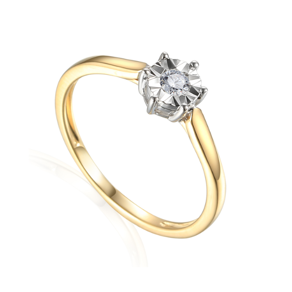 Pierścionek Au 585 z diamentem R38499YW 0.08ct