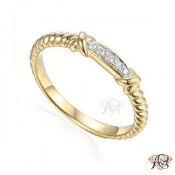 Złoty pierścionek z diamentami R81538 Y