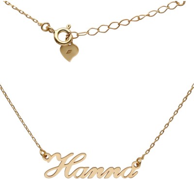 Naszyjnik srebrny Ag 925 pozłacany imię Hanna