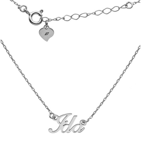 Naszyjnik srebrny Ag 925 rodowany imię Ida