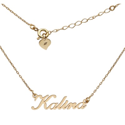 Naszyjnik srebrny Ag 925 pozłacane imię Kalina