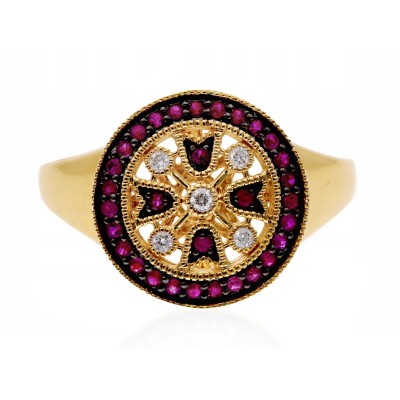 Pierścionek z diamentami i rubinami JR17251RBY