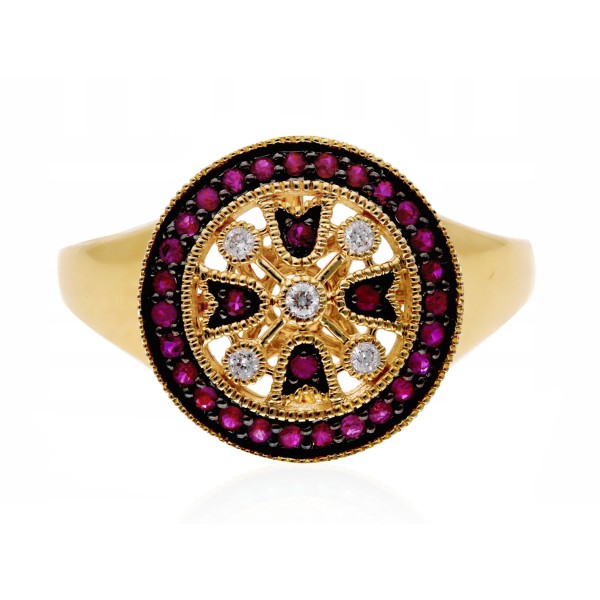 Pierścionek z diamentami i rubinami JR17251RBY