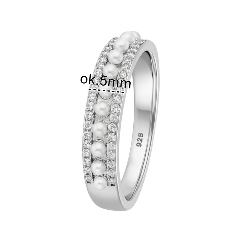 Pierścionek Ag 925 perły cyrkonie IM0450925RR