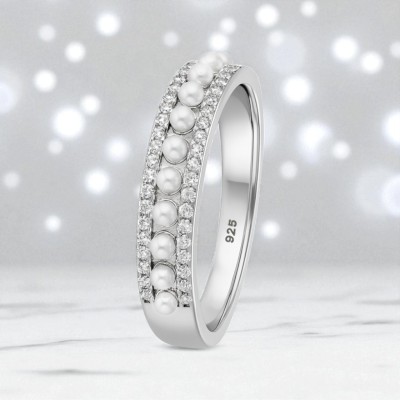 Pierścionek Ag 925 perły cyrkonie IM0450925RR