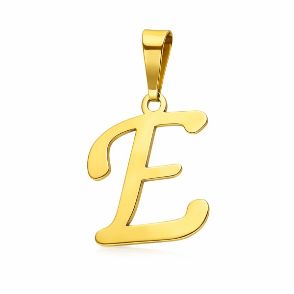 Literka srebrna złocona E wisior Ag 925 SLT11G